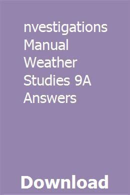 answers to investigations manual weather studies 3a PDF