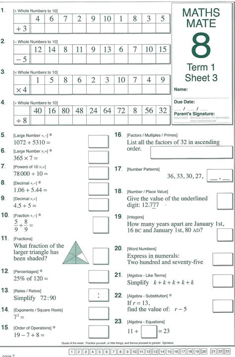 answers to math mate worksheets Epub