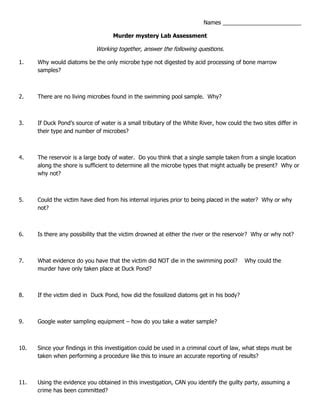 answers to microbe murder mystery lab activity Doc