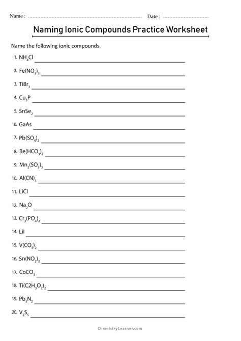 answers to naming ionic compounds worksheet Kindle Editon