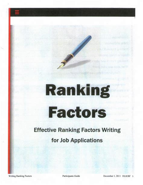 answers to ranking factors Epub