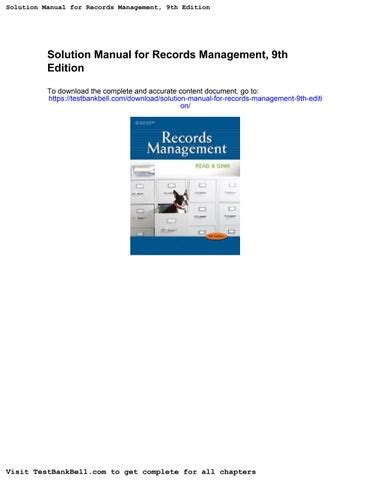 answers to records management 9th edition simulations Kindle Editon