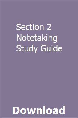 answers to section 2 notetaking study guide PDF
