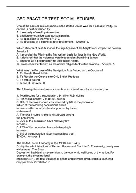 answers to social studies test Doc