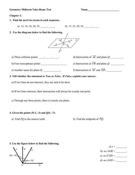 answers to take home test for geometry PDF