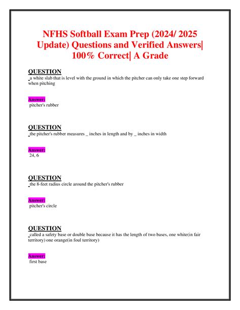 answers to the 2014 nfhs softball tes Doc