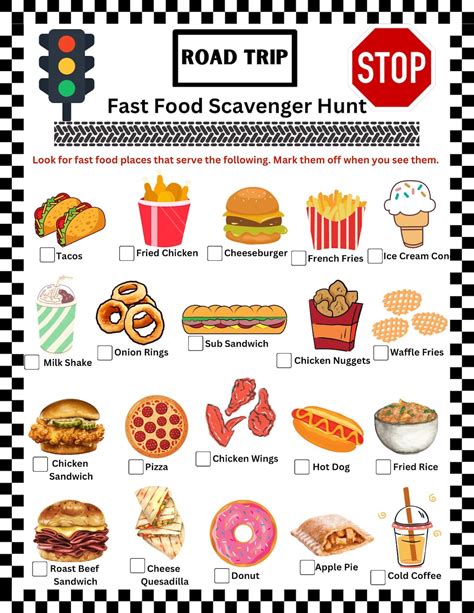 answers to the fast food scavenger hunt Epub