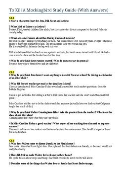 answers to to kill a mockingbird study guide Reader