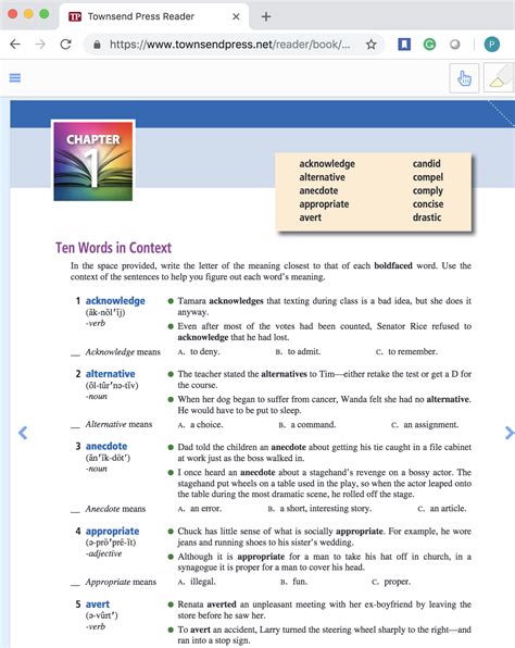 answers to townsend press vocabulary Ebook Doc