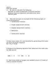 answers to unit 5 post test chemistry Reader