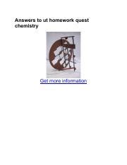 answers to ut homework quest chemistry Kindle Editon