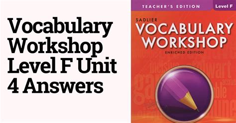 answers to vocabulary workshop level f Kindle Editon