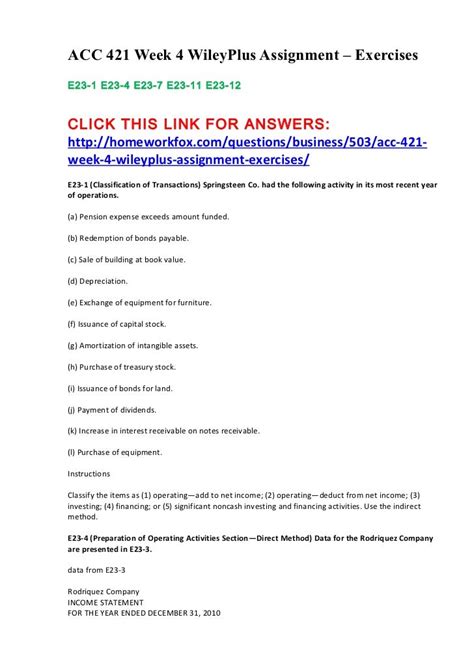 answers wileyplus accounting homework 1 4 PDF