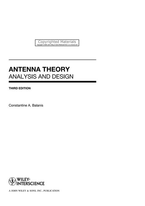 antenna theory analysis and design 3rd edition solution manual Doc