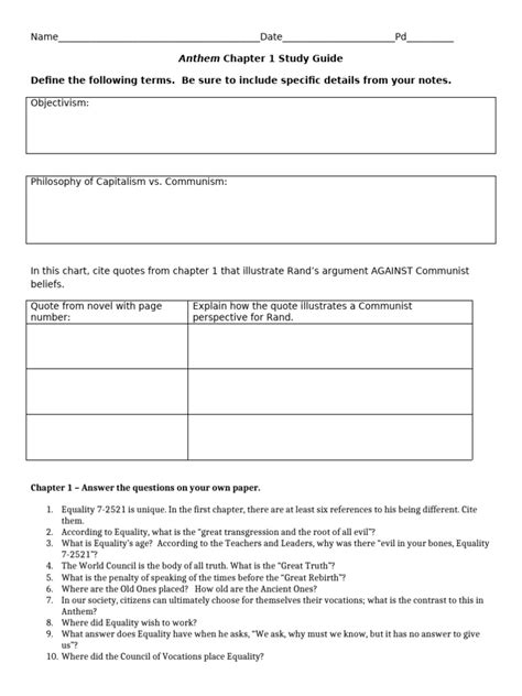 anthem chapter 1 questions Epub