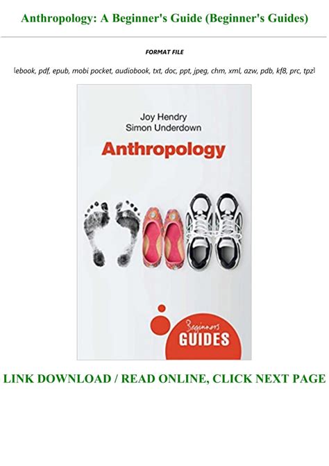 anthropology a beginners guide beginners guides Reader