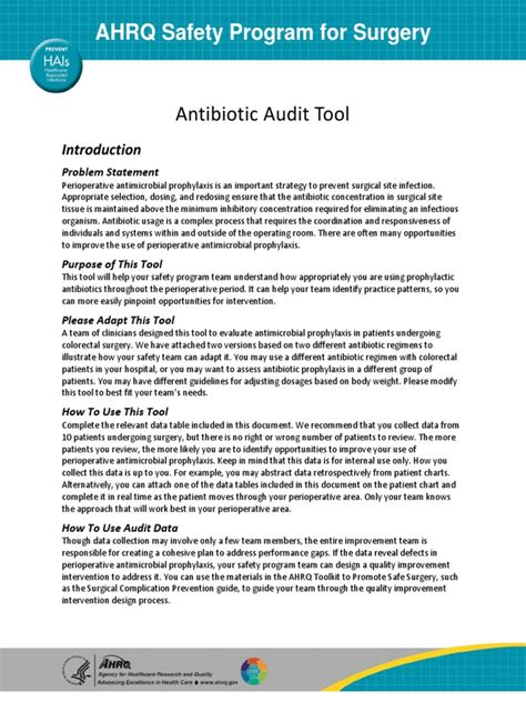 antibiotic audit data collection tool excel pdf Epub