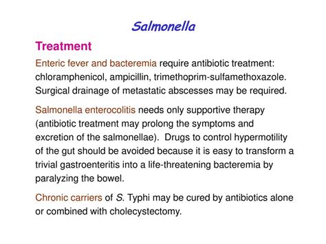 antibiotics to treat salmonella