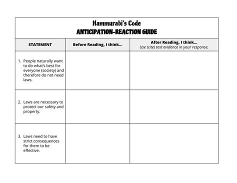 anticipation reaction guide example Epub