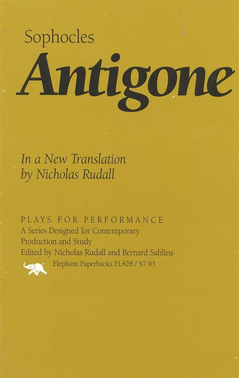 antigone in a new translation by nicholas rudall plays for performance series Kindle Editon