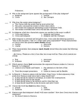 antigone multiple choice answers PDF