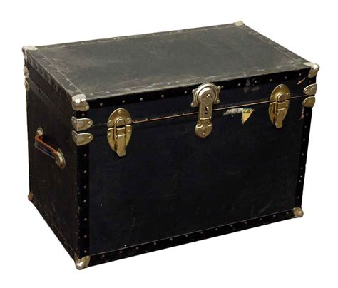 antique black trunk