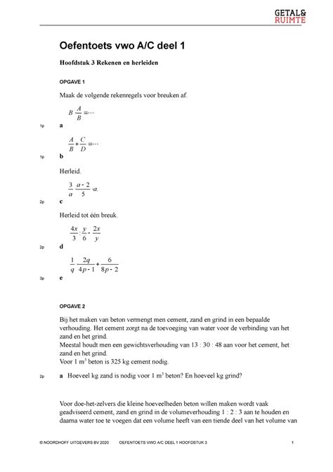 antwoorden wiskunde getal en ruimte vwo 3 deel 1 hoofdstuk 3 Reader