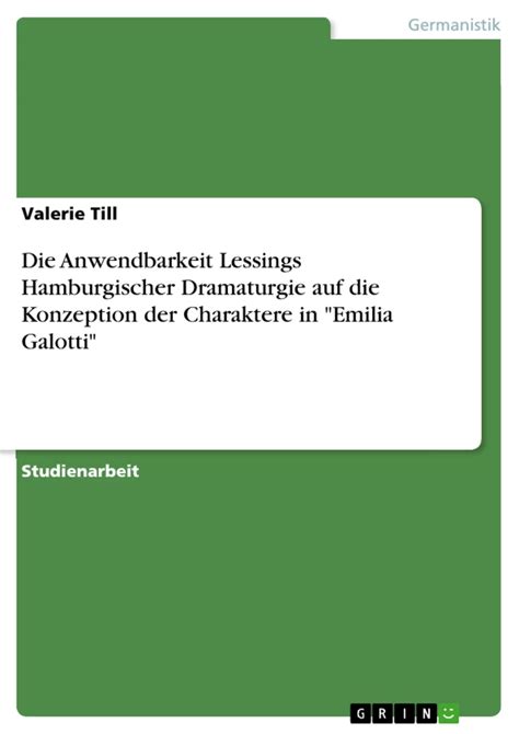 anwendbarkeit hamburgischer dramaturgie konzeption charaktere PDF