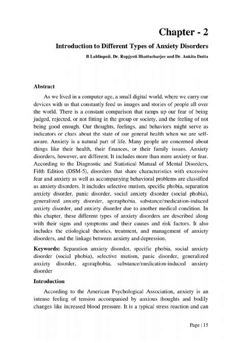 anxiety disorders an introduction PDF