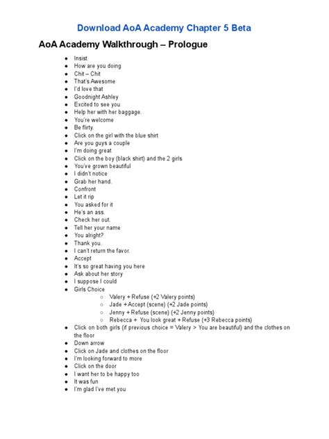 Aoa Academy Walkthrough Guide