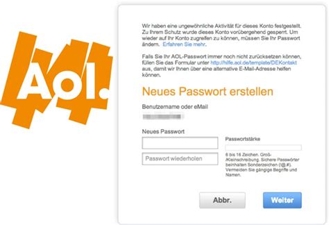 aol mail zugang gesperrt Doc