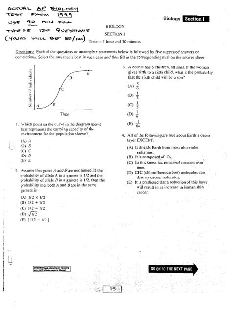 ap biology 1999 exam answers Kindle Editon