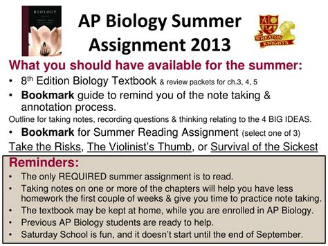 ap biology summer assignment 2013 answer key Doc