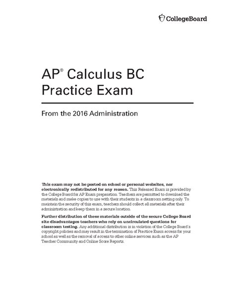 ap calc bc practice exam