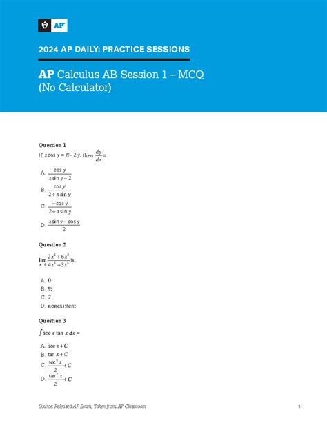 ap calculus ab mcq