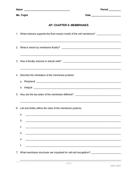 ap chapter 8 membranes answers PDF