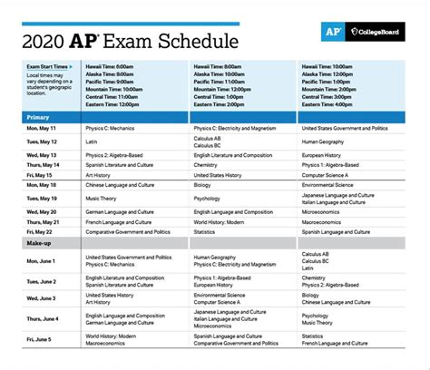 ap exam schedule 2025