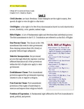 ap gov unit 3 key points
