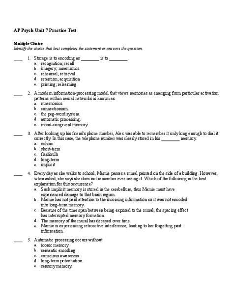 ap psych unit 7