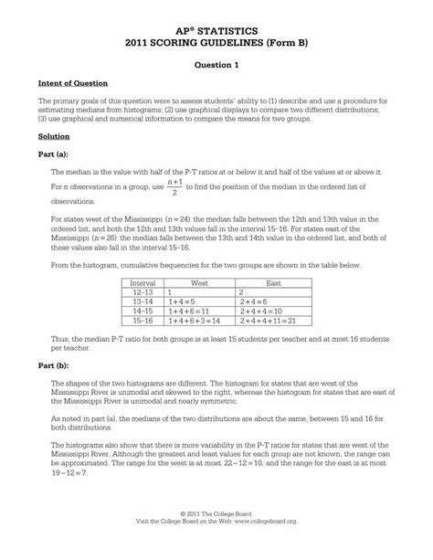 ap statistics 2011 scoring guidelines