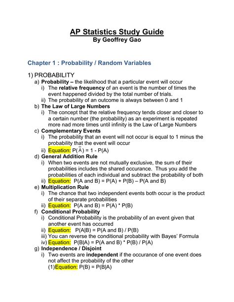 ap statistics study guide Kindle Editon