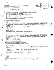 ap statistics test 6b answers PDF