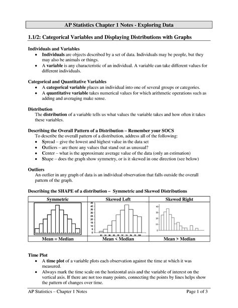 ap stats chapter notes handout PDF