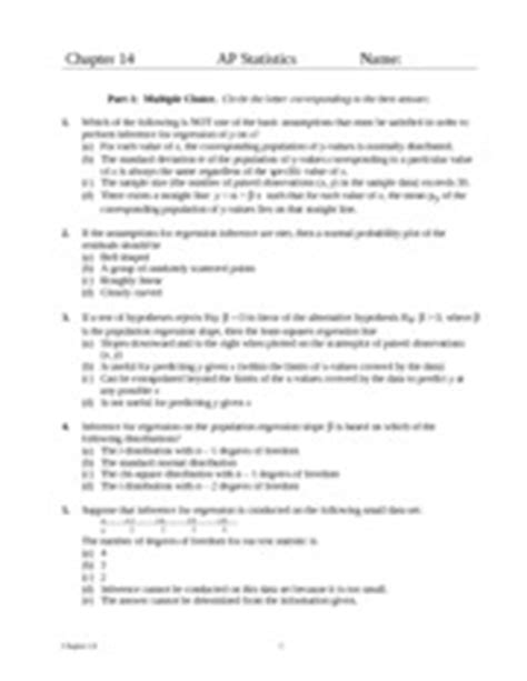 ap stats quiz b chapter 14 answers Reader