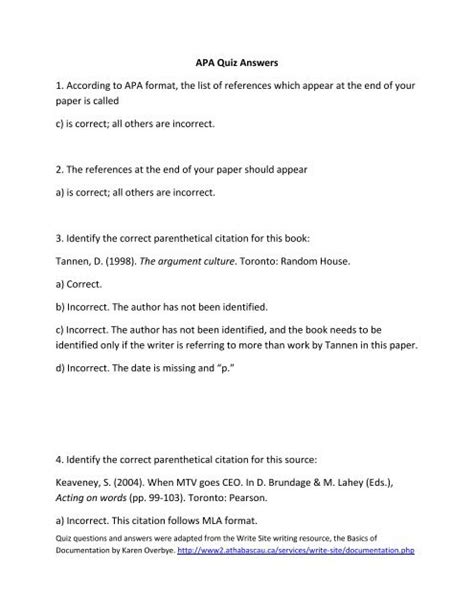 apa question answer format Epub