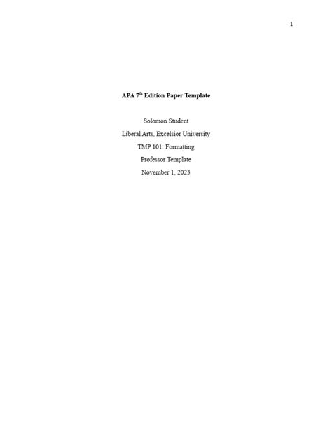 apa style paper template Doc