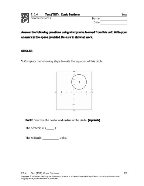 apex algebra 2 conic sections exam answers Reader