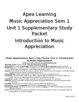 apex answers for music appreciation semester 1 Epub