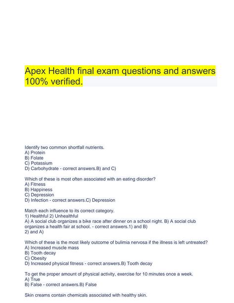 apex final exam answers Doc