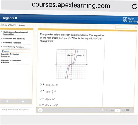 apex learning answer key for algebra 2 PDF